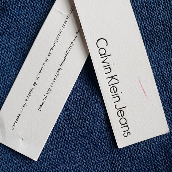 NEW Calvin Klein Jeans Faded Navy Men's Full Zip Blue Knit Sweater Cardigan XXL - Picture 12 of 12